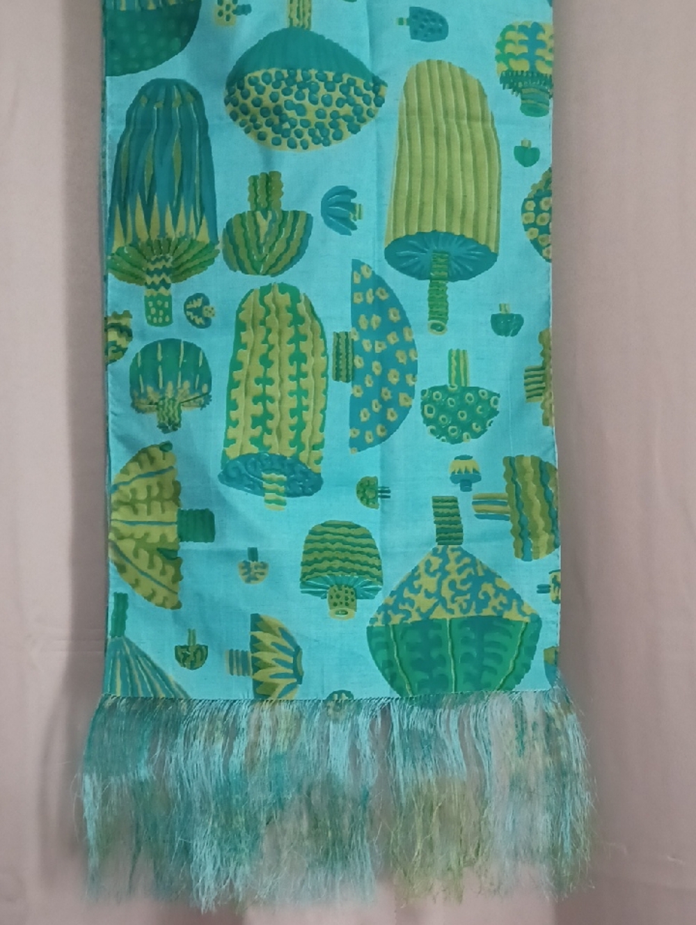 Vintage Thai Silk Scarf Star Of Siam Bangkok Handwoven Mod Botanical 72×12 - Picture 11 of 16